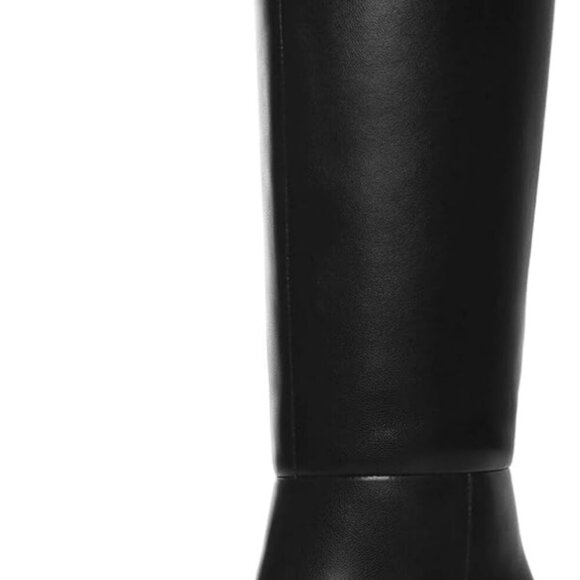 New Women's Black Knee High Boots, Size 6, Pointed Toe, Chunky Block Heel, Platf